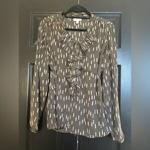 Liz Lange Black and Brown Patterned Blouse